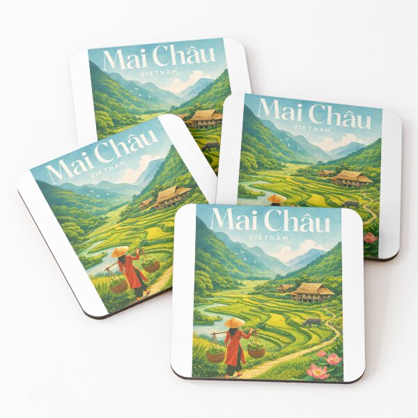 Item preview, Mai Chau Hoa Binh Valley Rice Terraces Northern Vietnam Landscape designed and sold by Aryabek.