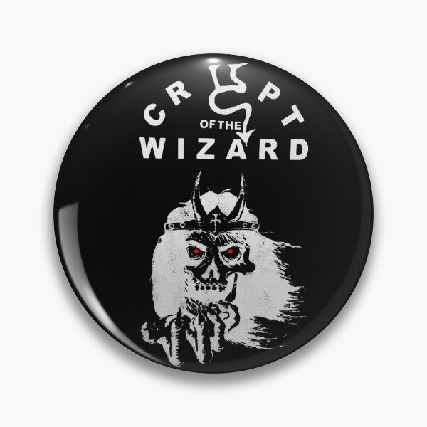 Item preview, Crypt Of The Wizard Skull Dark Fantasy Retro Metal designed and sold by Witchfoundart.