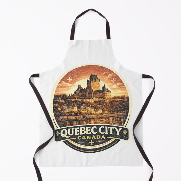 Item preview, Quebec City Canada Vintage Travel Poster– Chateau Frontenac Retro Skyline Badge Design designed and sold by Globalcitytees.
