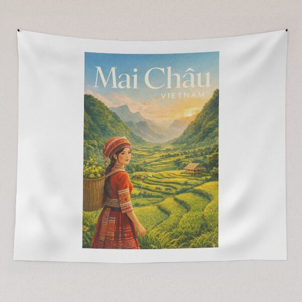 Item preview, Mai Chau Hoa Binh Rice Terraces Sunset Valley Northern Vietnam designed and sold by Aryabek.