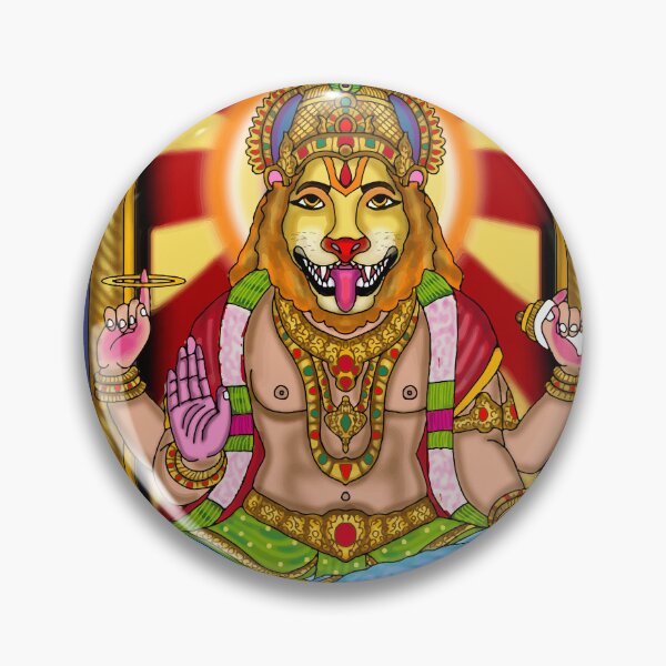 Item preview, Narasimha Avatar Drawing – Mythological Hindu God Artwork designed and sold by Harshit_Digital_Arts.