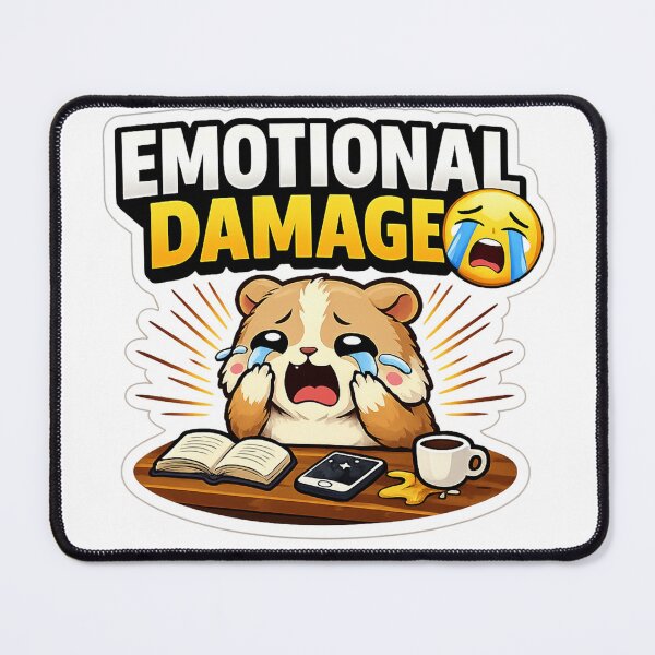 Item preview, Emotional Damage Crying Hamster Meme Funny Cute Sad Mood Sticker designed and sold by Kanvasly.