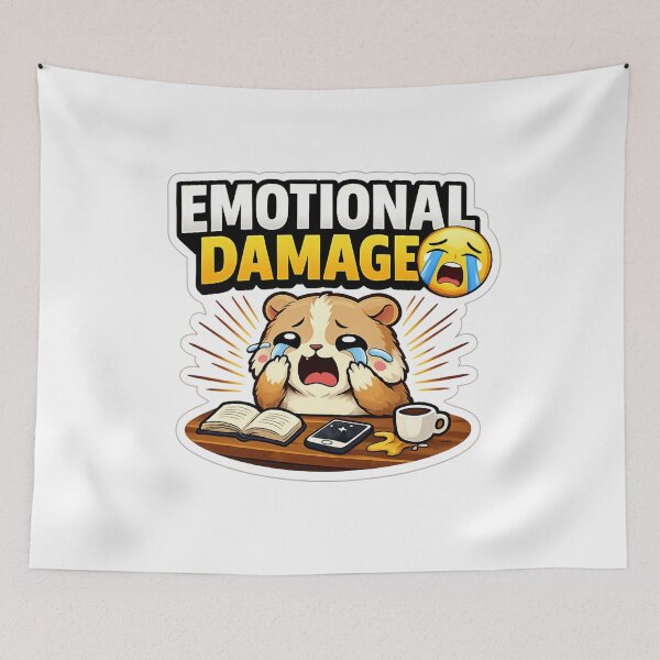 Item preview, Emotional Damage Crying Hamster Meme Funny Cute Sad Mood Sticker designed and sold by Kanvasly.