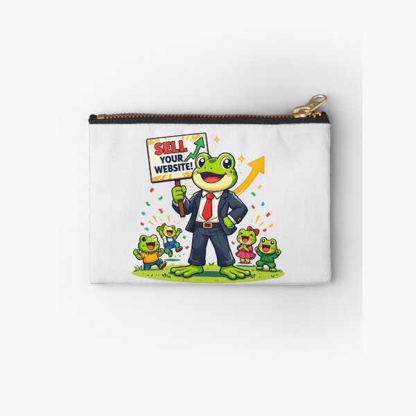Aperçu de l'œuvre T-shirt Grenouille Vendez Votre Site Web – T-shirt humoristique sur le thème du business et de l'entrepreneuriat – T-shirt mignon sur le marketing avec une grenouille créée et vendue par ZyxDes.