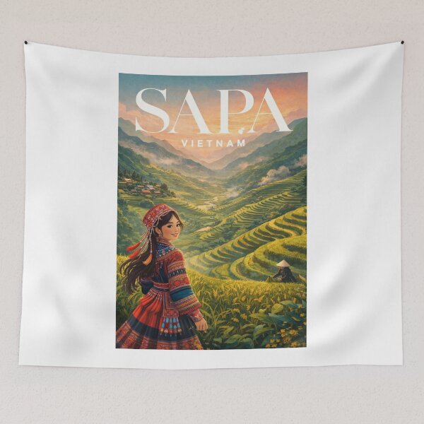 Item preview, Sapa Lao Cai Vietnam Terraced Rice Fields Hoang Lien Son Mountains designed and sold by Aryabek.