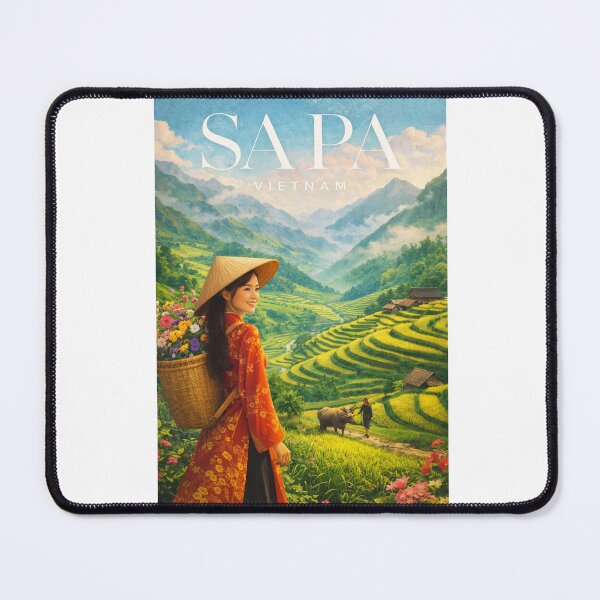 Item preview, Sapa Lao Cai Vietnam Mountain Valley Rice Terraces Ethnic Villages designed and sold by Aryabek.