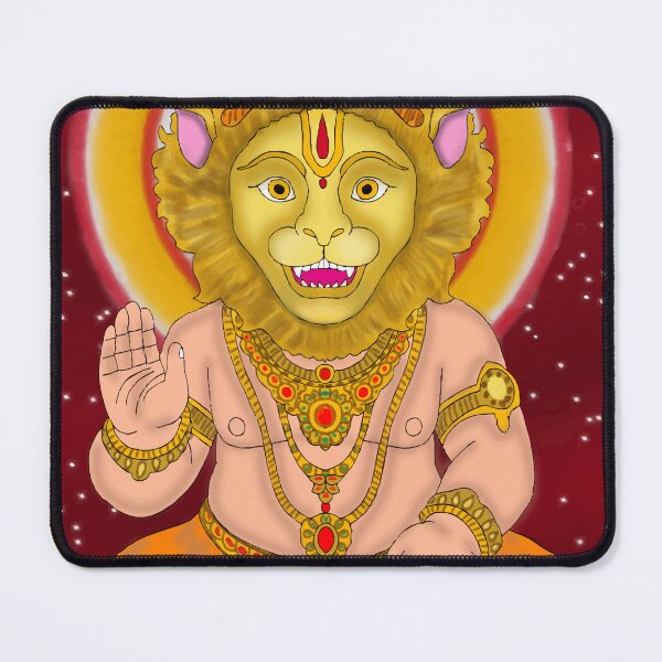 Item preview, Ugra Narasimha Spiritual Artwork – Hindu Mythology Lion God Art designed and sold by Harshit_Digital_Arts.