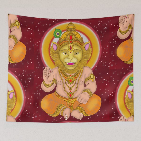 Item preview, Ugra Narasimha Spiritual Artwork – Hindu Mythology Lion God Art designed and sold by Harshit_Digital_Arts.