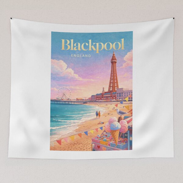 Item preview, Blackpool Tower Central Pier Lancashire Coast England Seaside Resort designed and sold by Aryabek.