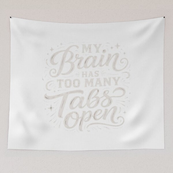 Item preview, My Brain Has Too Many Tabs Open – Overthinking Funny Quote T-Shirt designed and sold by simobissa199168.