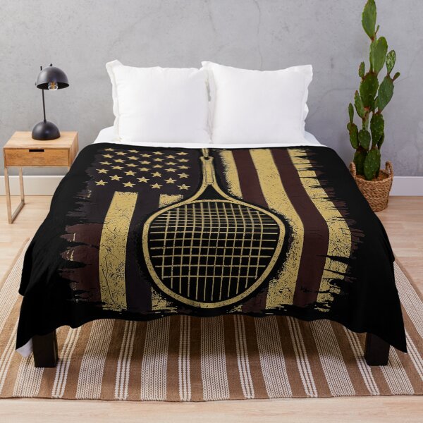 Item preview, Vintage Tennis Racket USA Flag Patriotic designed and sold by WayTBeenkenArt.