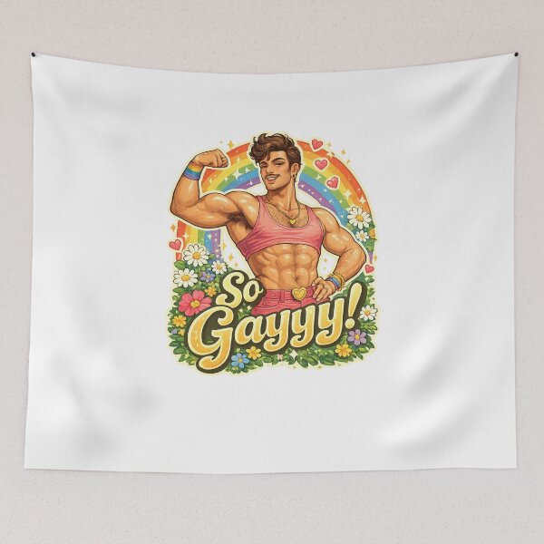 Item preview, So Gayyy Pride Rainbow Floral Strong Queer Expression designed and sold by Aryabek.