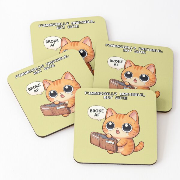 Item preview, Financially Unstable But Cute – Funny Broke Cat Meme Design designed and sold by The-Mood-Lab.