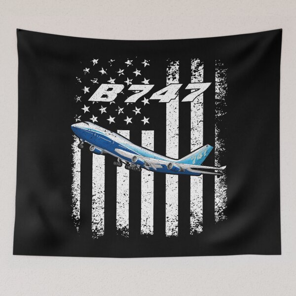 Item preview, B747 Vintage American Flag Aviation designed and sold by Emberglowo.