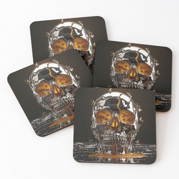 Item preview, Chrome Skull Hive - Golden Swarm designed and sold by THEARTCURATİON .