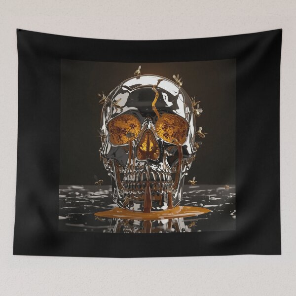 Item preview, Chrome Skull Hive - Golden Swarm designed and sold by THEARTCURATİON .