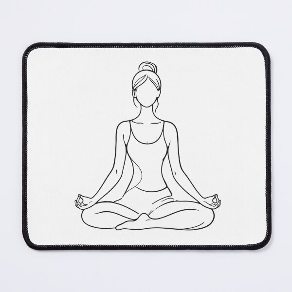 Item preview, Minimal Meditation Pose Line Art Woman designed and sold by BlairWynne.