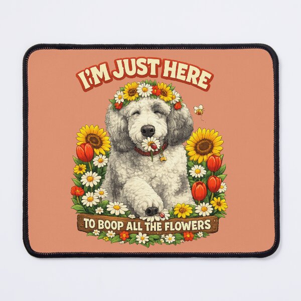 Item preview, I'm Just Here to Boop alll the flowers--Funny Dog Lover Shirt designed and sold by Silver Stone.