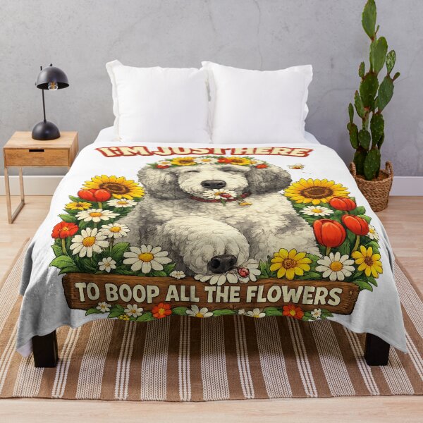 Item preview, I'm Just Here to Boop alll the flowers--Funny Dog Lover Shirt designed and sold by Silver Stone.