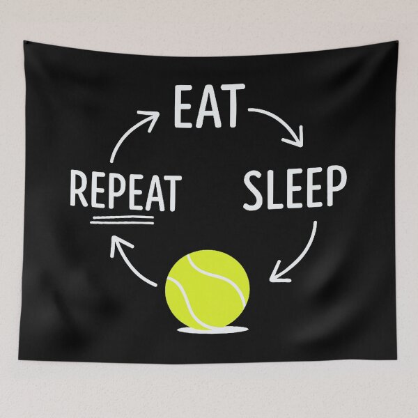 Item preview, Eat Sleep Repeat Tennis Ball Funny Tennis Humor designed and sold by WayTBeenkenArt.