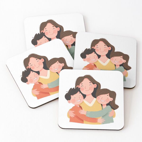 Item preview, Warm Mother's Day Family Hug Illustration designed and sold by BigStar-Cart.