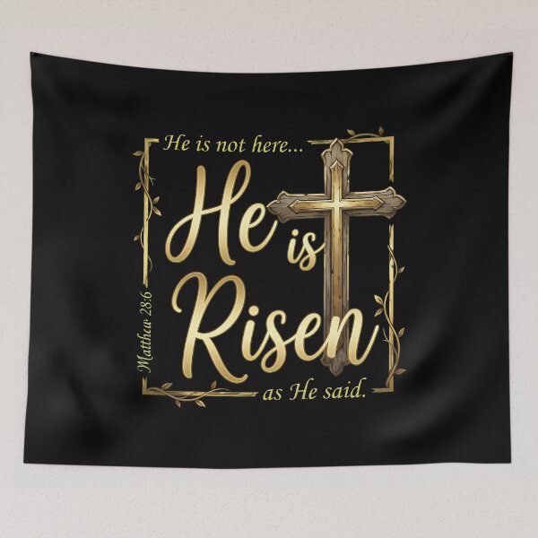 Item preview, He Is Risen Easter Cross Bible Verse T-Shirt designed and sold by OlyvieArt.