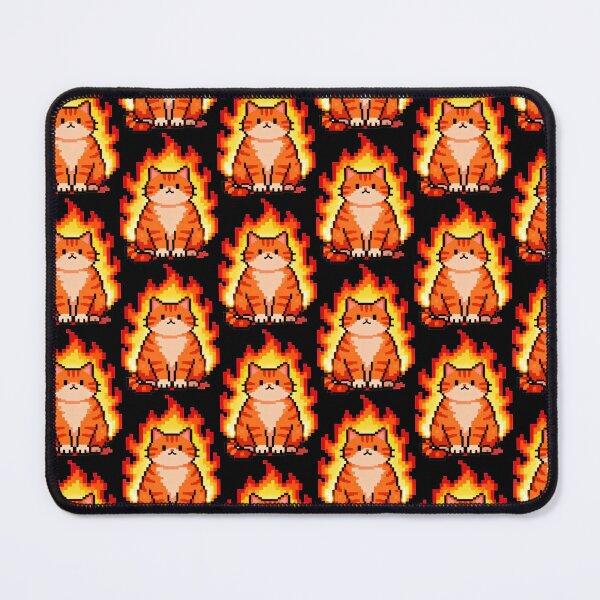 Item preview, Burning Cat Pixel Art designed and sold by moodboardzz.