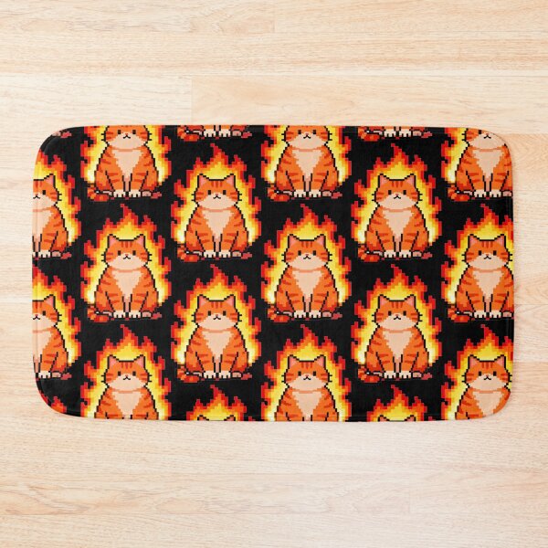 Item preview, Burning Cat Pixel Art designed and sold by moodboardzz.