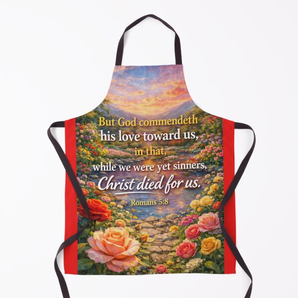 Item preview, God’s Love Revealed – Romans 5:8 Sunset Garden Scripture Art designed and sold by photoart1854.
