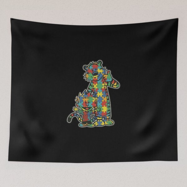Item preview, Calvin và Hobbes Autism Awareness Colorful Puzzle Piece designed and sold by DamianRoy88.