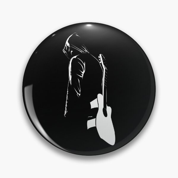 Item preview, Minimalist Guitarist in Hoodie Dark Silhouette Art designed and sold by P-Design-Lab.