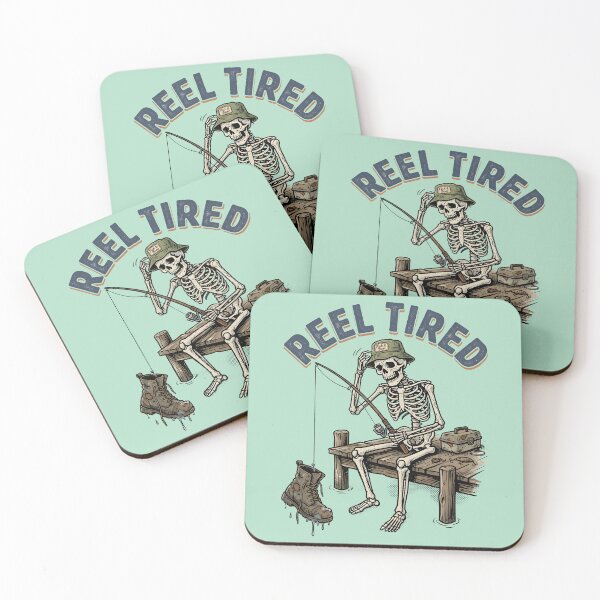 Item preview, Reel Tired Skeleton Fishing Humor Art designed and sold by AwesomeBeyondLimits.