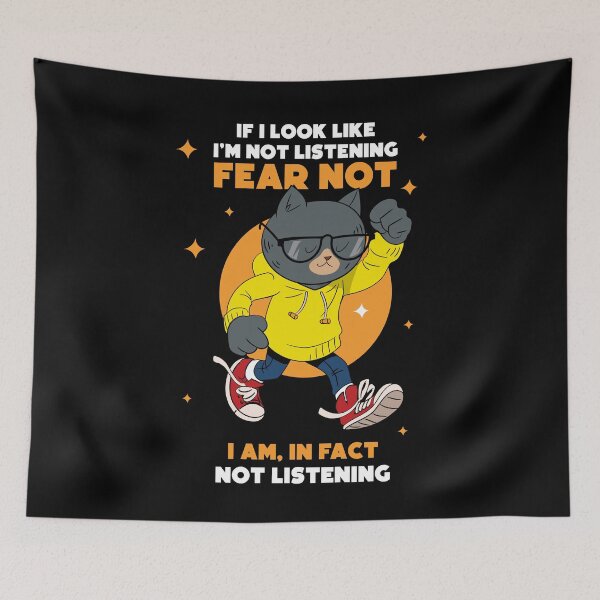 Item preview, Funny sarcastic not listening quote | Introvert humor (on dark colors) designed and sold by messy-nessie.