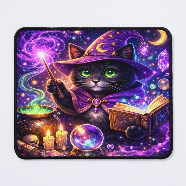 Item preview, Magic Wizard Cat Cute Witch Kitty Neon Fantasy Magical Aesthetic Design designed and sold by ArtoryNest.