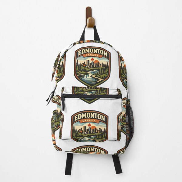 Item preview, Edmonton Canada Retro Skyline Badge – Vintage City Landscape Travel Design designed and sold by Globalcitytees.