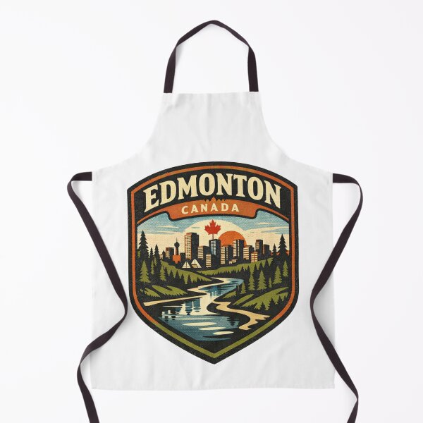 Item preview, Edmonton Canada Retro Skyline Badge – Vintage City Landscape Travel Design designed and sold by Globalcitytees.