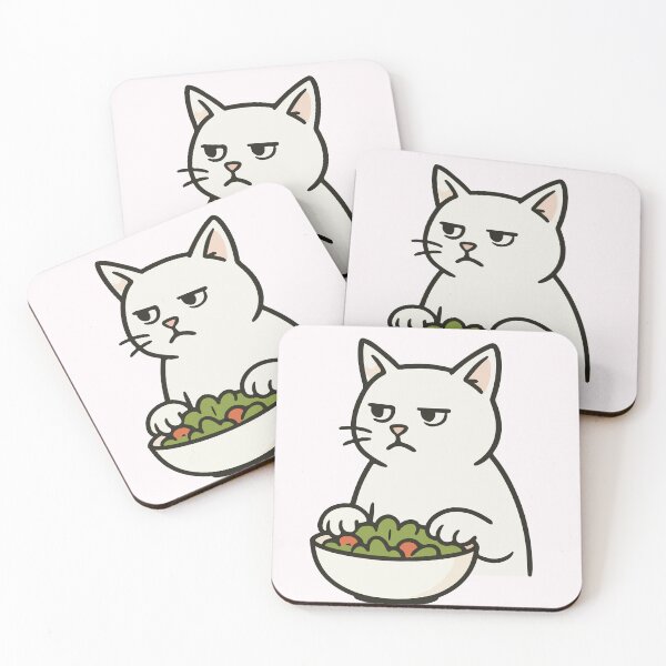 Item preview, Judgmental White Cat Hating Salad | Silly Paws Studio designed and sold by SillyPawsStudio.