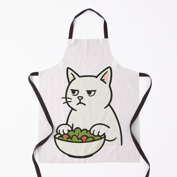 Item preview, Judgmental White Cat Hating Salad | Silly Paws Studio designed and sold by SillyPawsStudio.