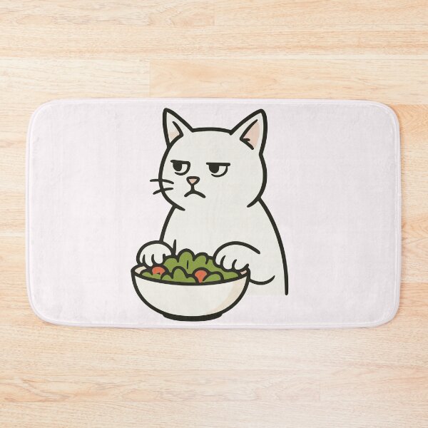 Item preview, Judgmental White Cat Hating Salad | Silly Paws Studio designed and sold by SillyPawsStudio.