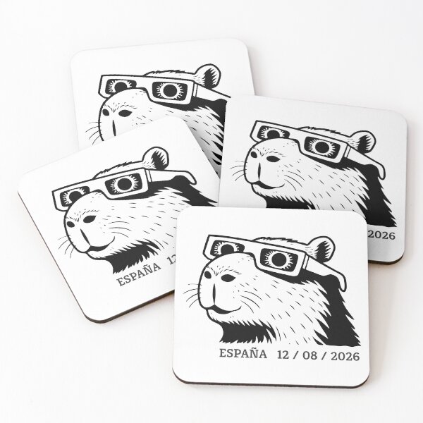 Item preview, Capybara wearing total solar eclipse glasses – Spain August 2026 designed and sold by charlypicazo.