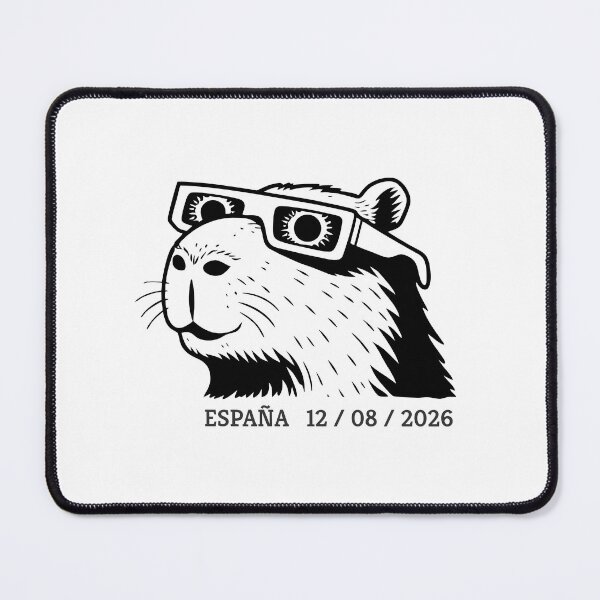Item preview, Capybara wearing total solar eclipse glasses – Spain August 2026 designed and sold by charlypicazo.