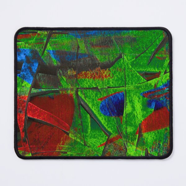 Item preview, Neon Fracture Abstract | Bold Acrylic Texture Art in Green Blue and Red | Modern Chaotic Painting Design designed and sold by McKay Edition.