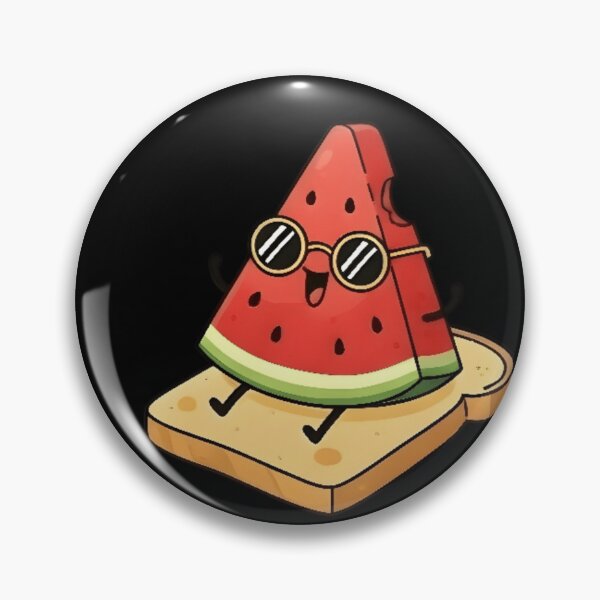 Item preview, Adorable Kawaii Watermelon Slice Sitting on Toast designed and sold by Trendora90.