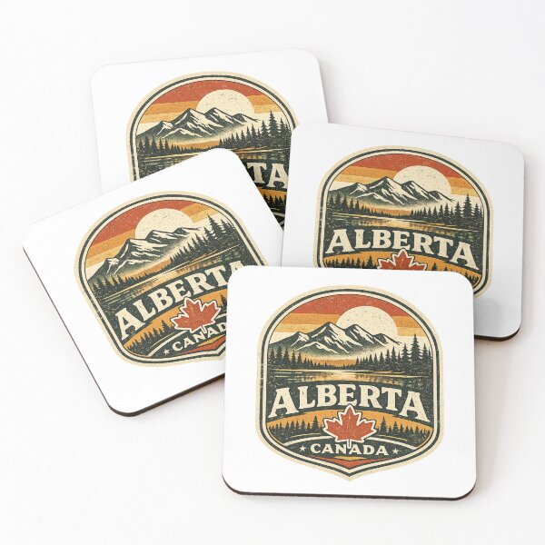 Item preview, Alberta Canada Retro Mountain Badge – Vintage National Park Travel Design designed and sold by Globalcitytees.