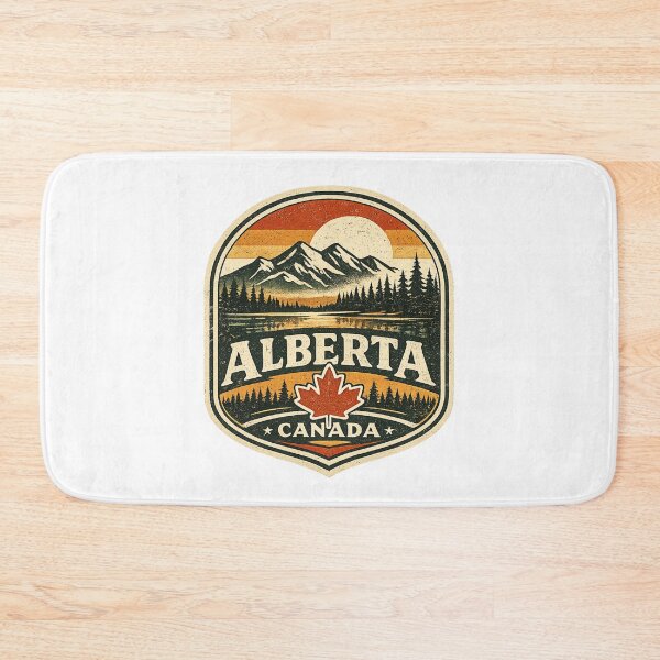 Item preview, Alberta Canada Retro Mountain Badge – Vintage National Park Travel Design designed and sold by Globalcitytees.
