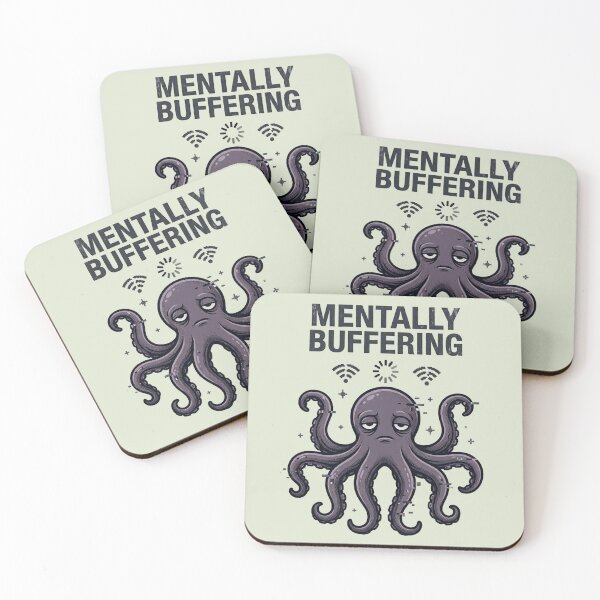 Item preview, Mentally Buffering Octopus Y2K Graphic Tee designed and sold by ZyxDes.