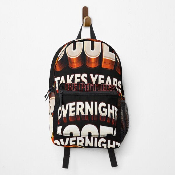 Item preview, Overnight Success Takes Years – Be Patient | Motivational 3D Fire Typography Design designed and sold by StylZthetic.