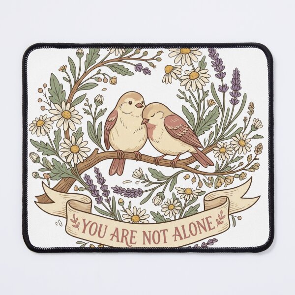 Item preview, You Are Not Alone — Mental Health Support Gift Bird Art Cottagecore Sticker designed and sold by AlexBloomStudio.