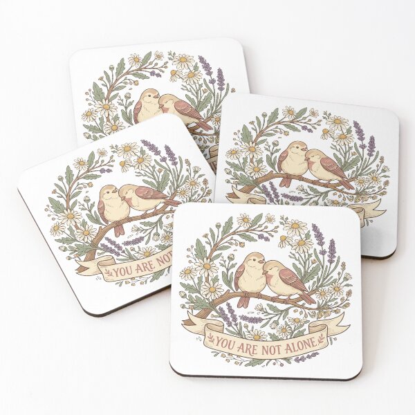 Item preview, You Are Not Alone — Mental Health Support Gift Bird Art Cottagecore Sticker designed and sold by AlexBloomStudio.