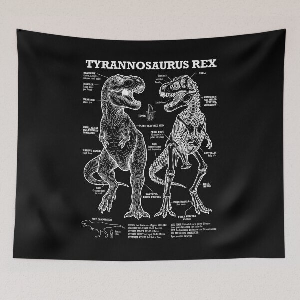 Item preview, Tyrannosaurus Rex Dinosaur Skeleton Paleontology Diagram designed and sold by GrandeDuc.